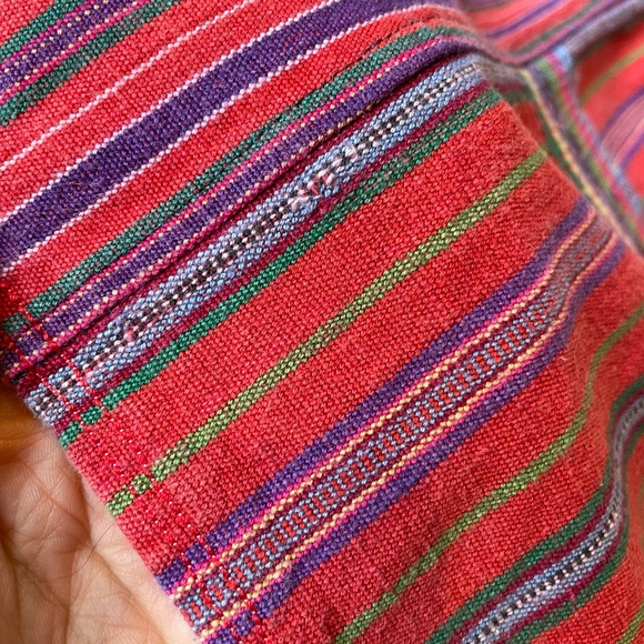 Vintage handwoven red striped cotton top - Picture 6 of 6
